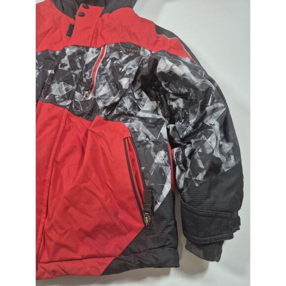 Zero X Posur kid’s Red Black Winter puffy jacket with hood 7/8 - Picture 3 of 9